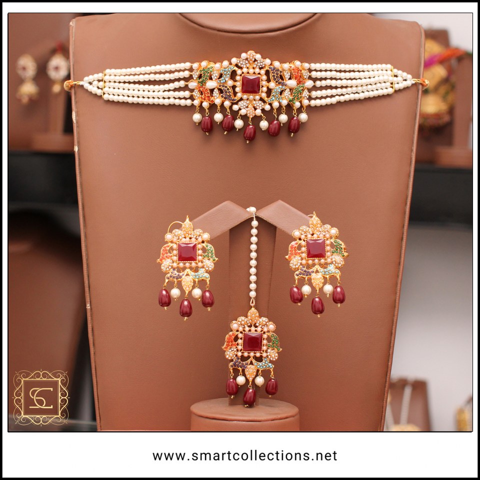 Stone Choker Set artificial jewellery brands in pakistan Smart
