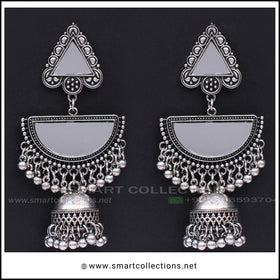 Silver Mirror Jhumki