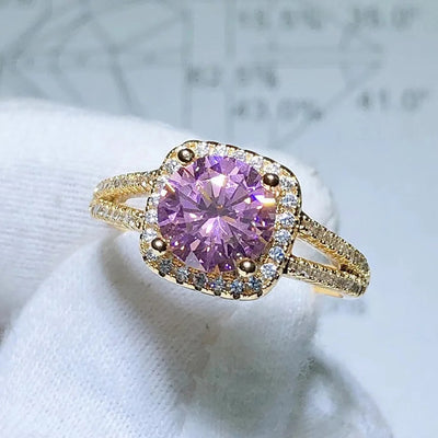 Pink Crystal Zircon Ring
