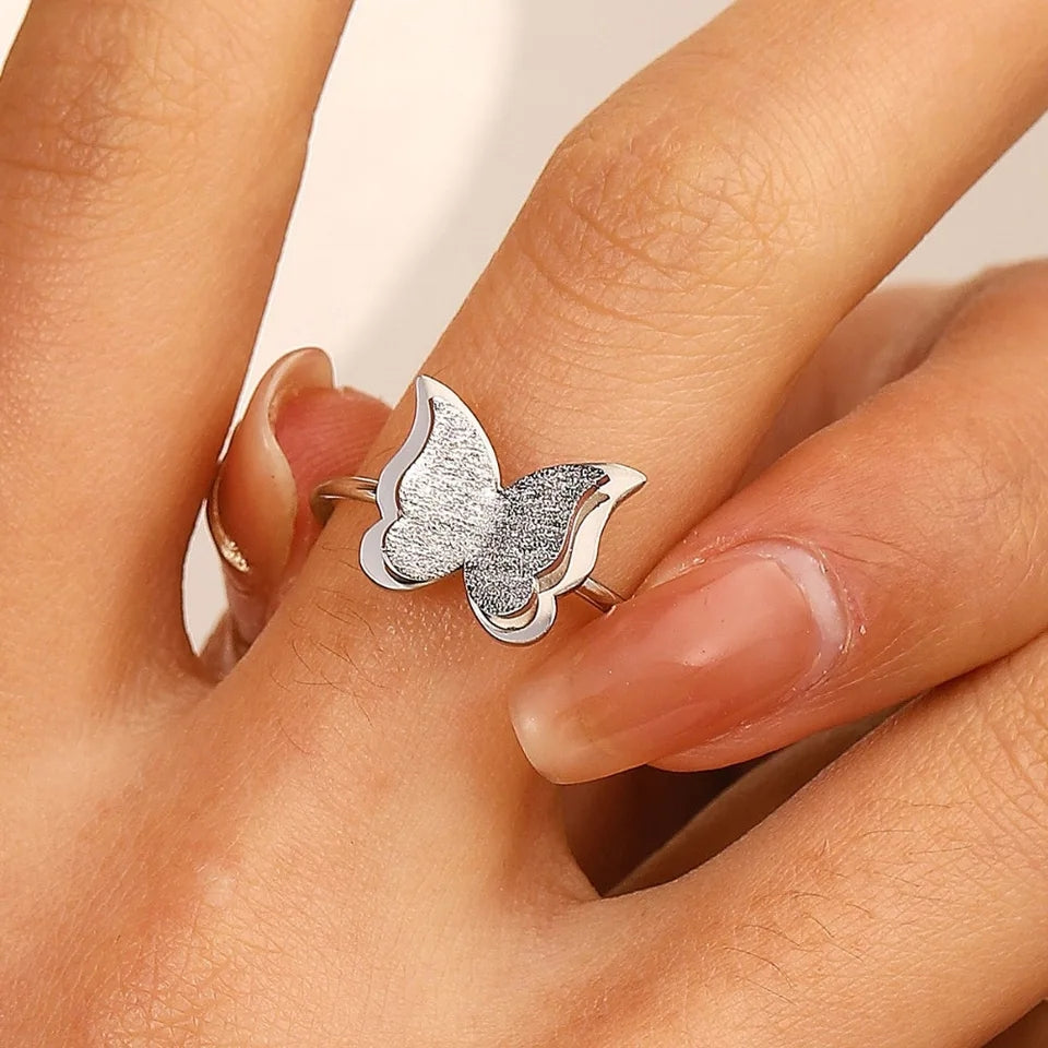 Double butterfly Ring Adjustable Size