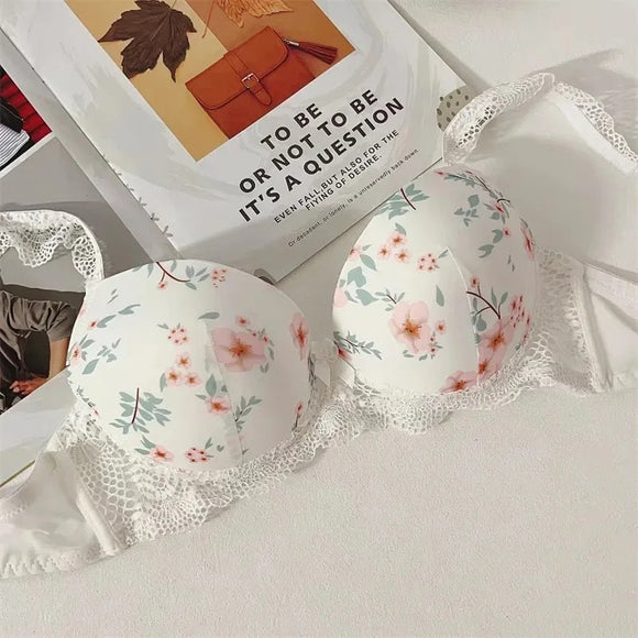 Floral Print Pushup Padded Bra Set