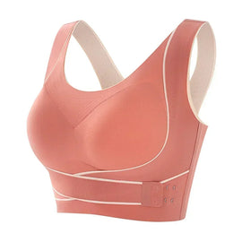 Buy orange-red Side Buckle Front Cross Support Bra