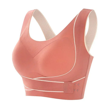 Buy orange-red Side Buckle Front Cross Support Bra