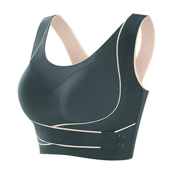 Buy green Side Buckle Front Cross Support Bra