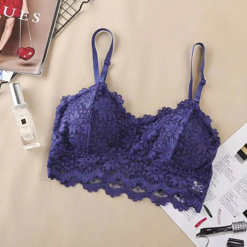 Flower Lace Wireless Bra
