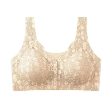 Buy skin Front Open Button Nursing Flower Bra