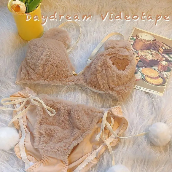 Blush Bear Fluffy Lingerie Set