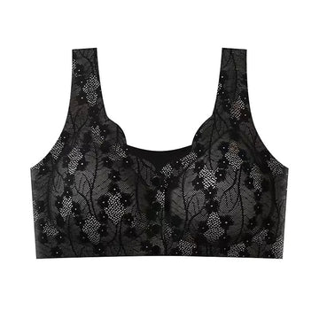 Buy black Front Open Button Nursing Flower Bra