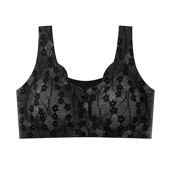 Front Open Button Nursing Flower Bra