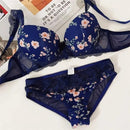Floral Print Pushup Padded Bra Set-3