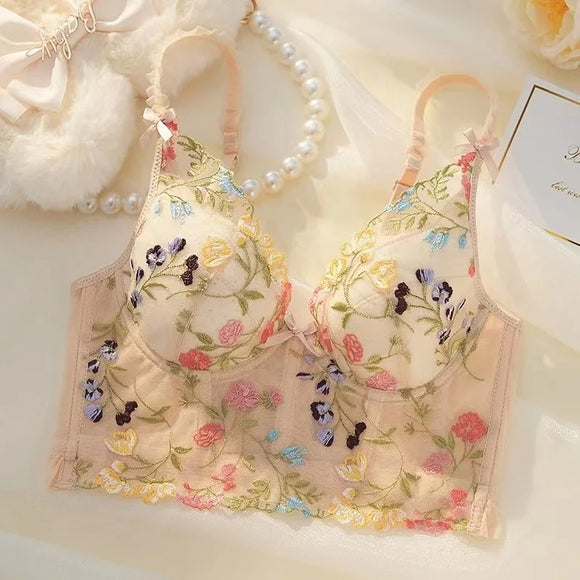 Lace Embroidery  Romantic Floral Push-Up