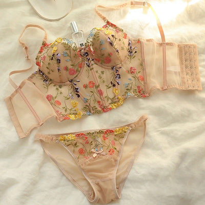 Lace Embroidery  Romantic Floral Push-Up