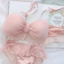 Cute Stylish Bow Style Padded Soft Bra Set-7