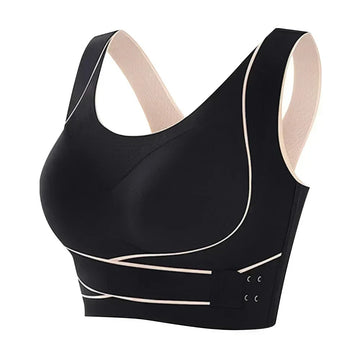 Buy black Side Buckle Front Cross Support Bra