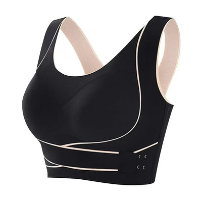 Buy black Side Buckle Front Cross Support Bra