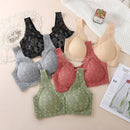 Front Open Button Nursing Flower Bra-1