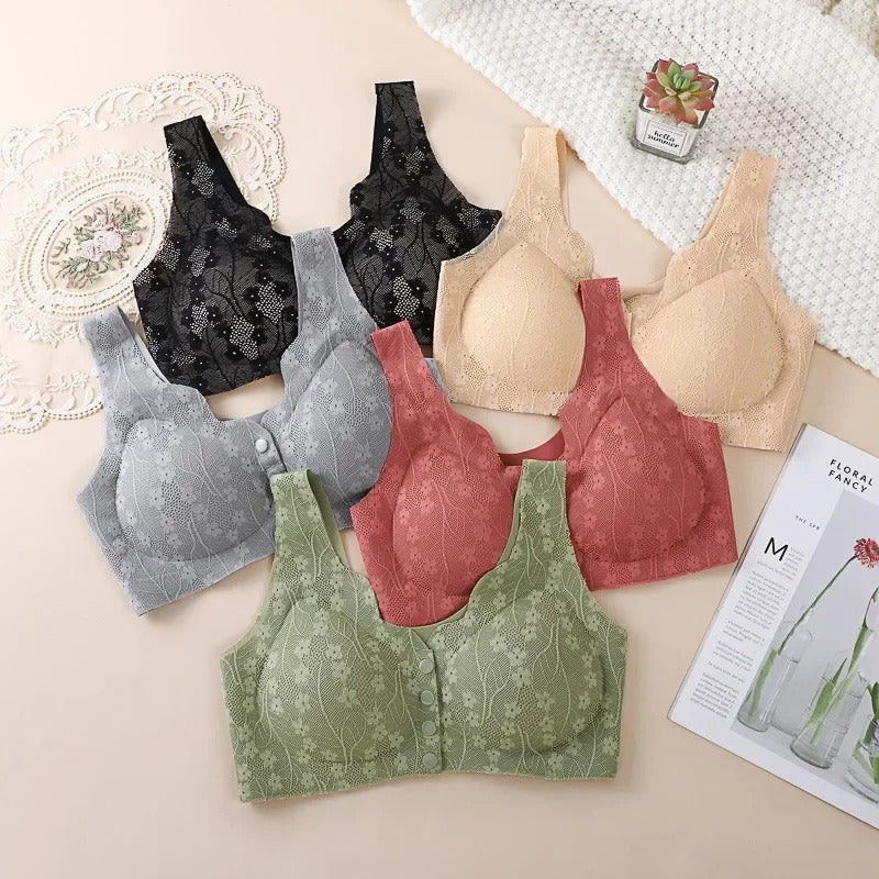 Front Open Button Nursing Bra
