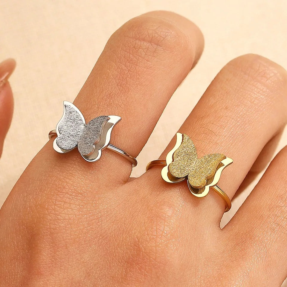 Double butterfly Ring Adjustable Size