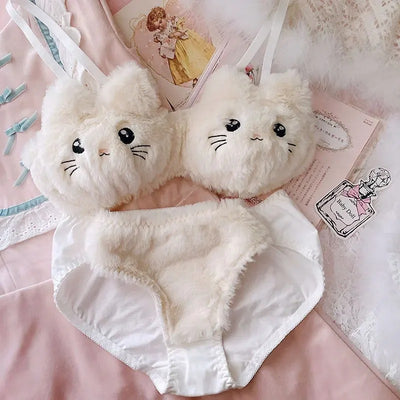 Fluffy Kitty Cat Lingerie Set - 0