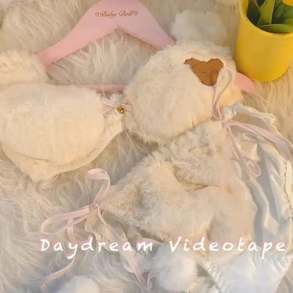 Blush Bear Fluffy Lingerie Set