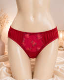 Women's Floral Lace Bikini Panty – Soft Breathable Cotton Mid Rise Brief-1