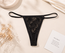 omen's Lace G-String Thong Panty – Soft Stretch Brief | Black-1