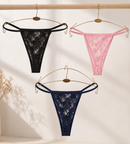 omen's Lace G-String Thong Panty – Soft Stretch Brief | Black-2