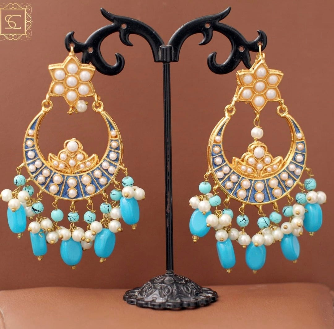 Chand Tara Meena Earrings