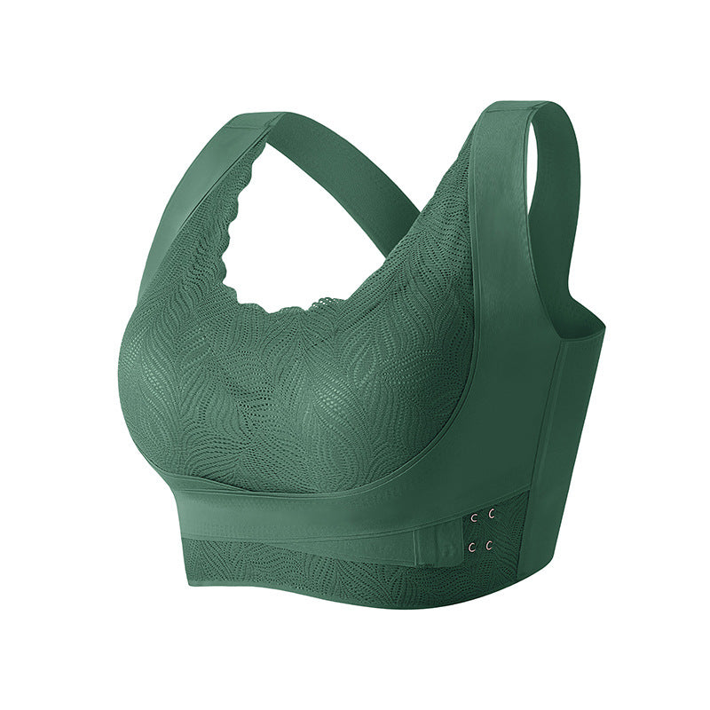 Buy green Breast Support Adjustable Side Buckle Push Up Bra