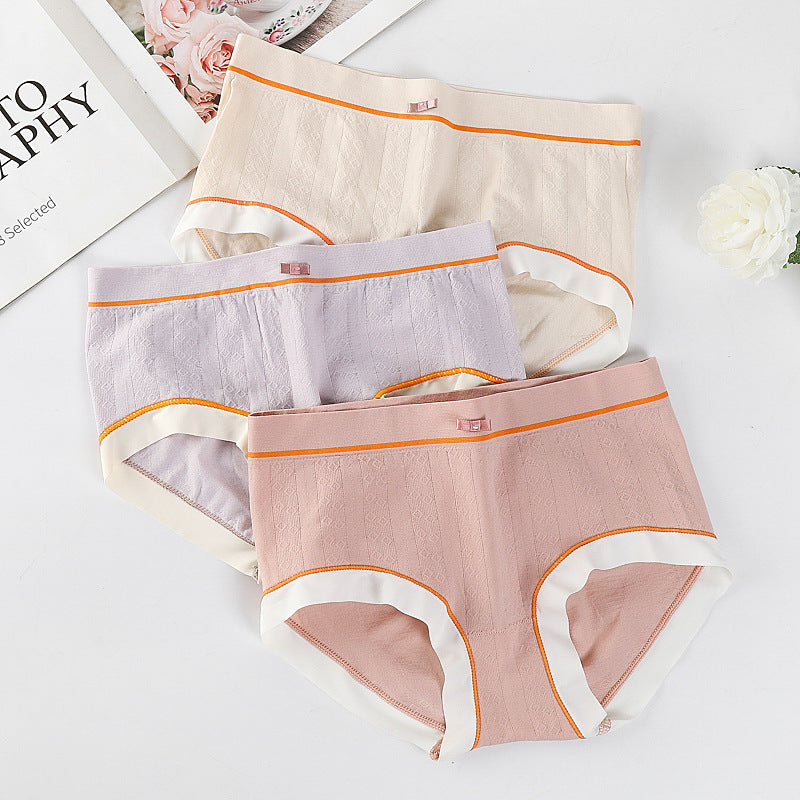 Pack Of 3 New Essential Soft Cotton Breathable Little Crotch Border Linen Panties For Girls And Women's - 0