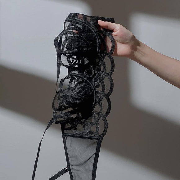 Half Cup Net See Through Bra & Panty Set