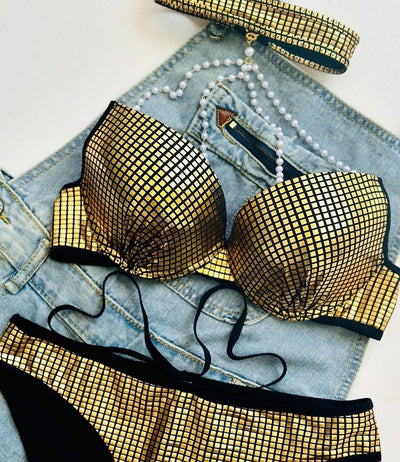 Luxury Rhinestone Crystal Bra & Panty Set - 0