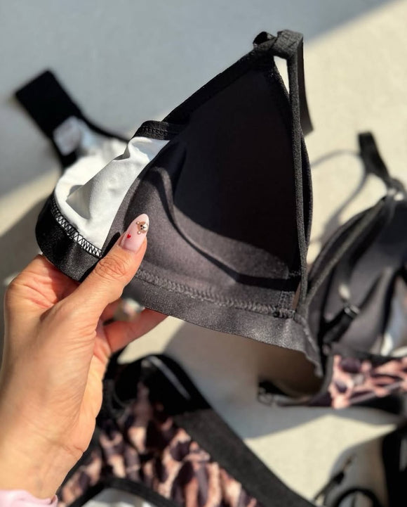 Leopard Print Padded Push-up  Bra set