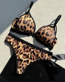 Leopard Print Padded Push-up  Bra set-1