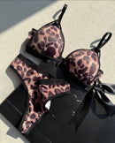 Leopard Print Padded Push-up  Bra set-4