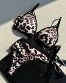 Leopard Print Padded Push-up  Bra set-3