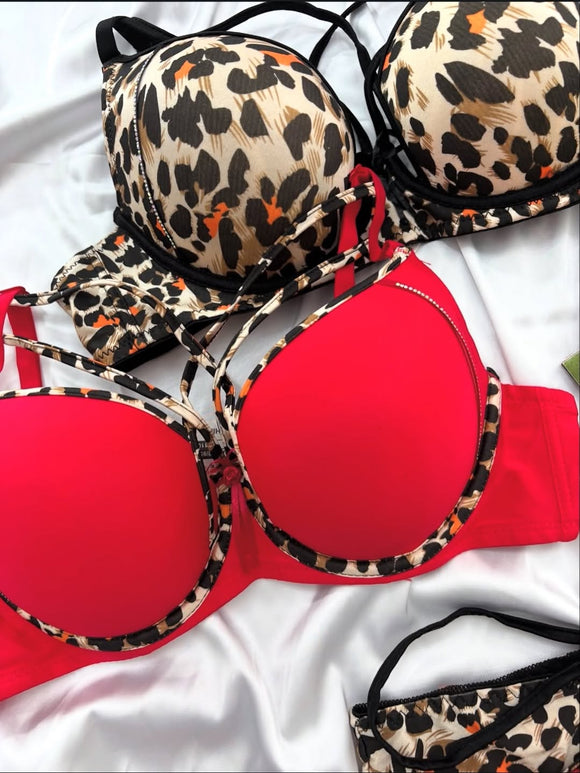 Wild Glam Leopard Print Lingerie Set