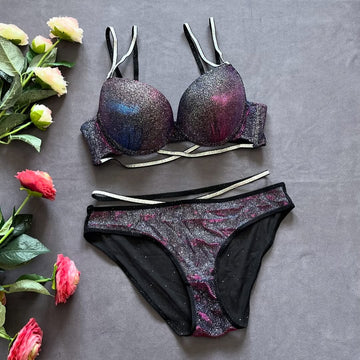 Buy multi-sparkle GlitterGlow sparkling  Lingerie Set