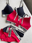 Ultra-Comfort Fashion Strap Padded Bra & Panty Set-5