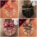 Paded Push-up Bra Set Embroidered Lace-5
