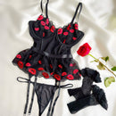 KissMe Sheer Lace Garter Lingerie Set-2