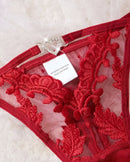 Baroque Floral Lace Crystal Heart Buckle Set-5