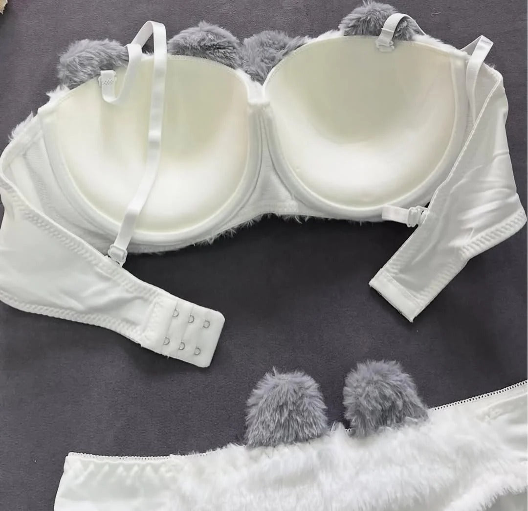 High Quality Sexy Cute Kitty Anime Soft Bra & Panty