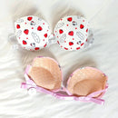 Hello Kitty High Quality Front Open 4 In 1 Push-up Print Adjustable Straps Bra Panty Set-6