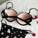 Hello Kitty High Quality Front Open 4 In 1 Push-up Print Adjustable Straps Bra Panty Set-8
