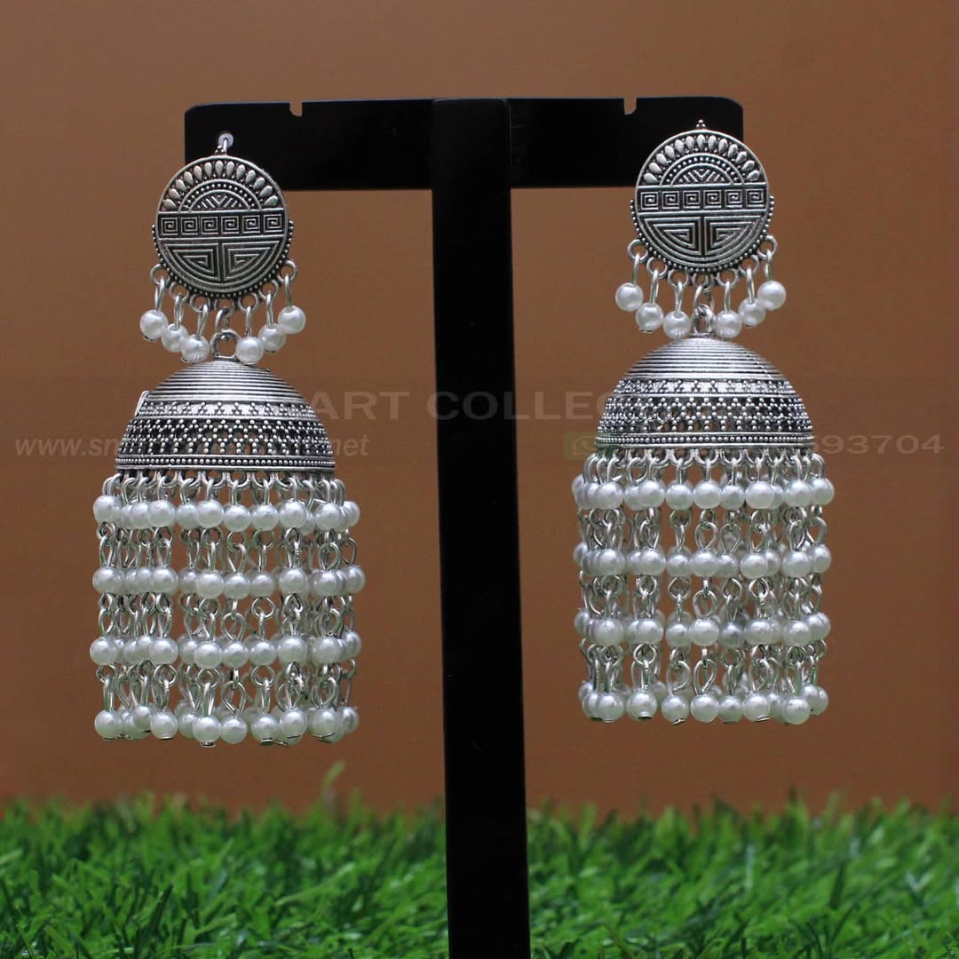 Silver Tassel Jhumki