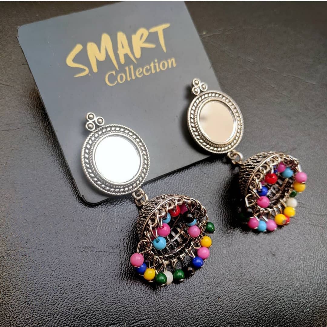 Silver Multi Ball Jhumki