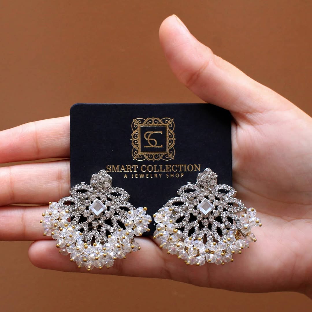 Silver Kajra Earrings