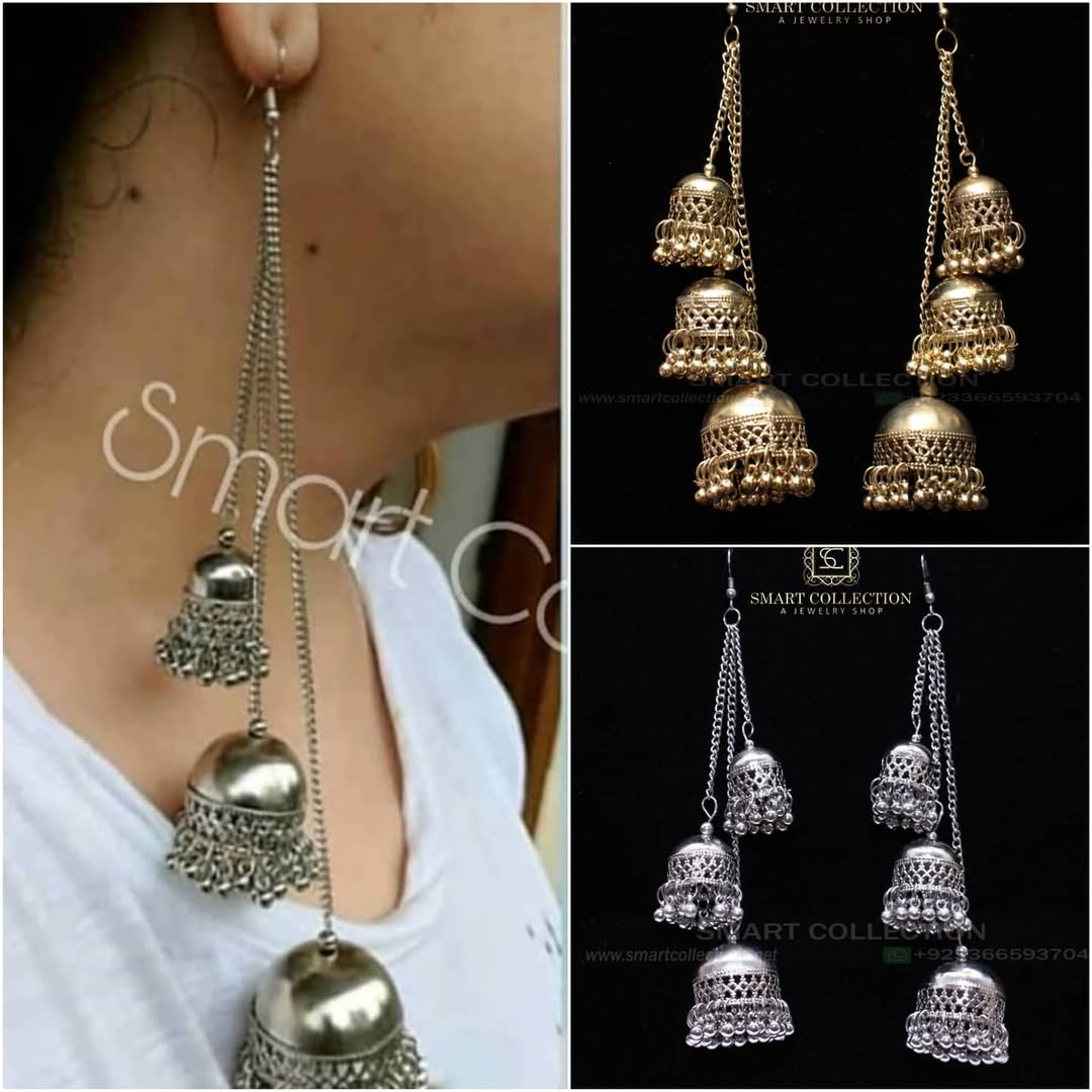 3 Layer Metal Jhumki - 0