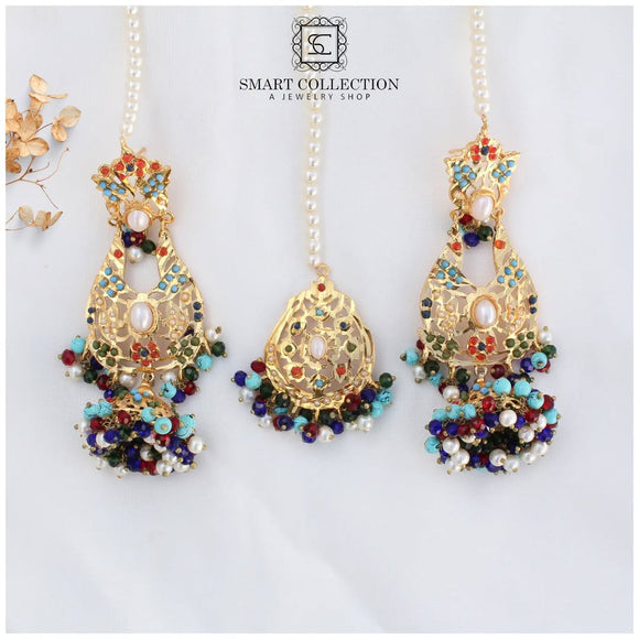 Multi Kajra Jhumki Teeka